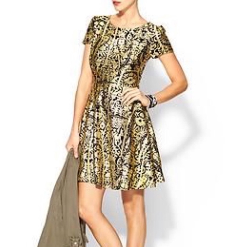 Ark and Co. gold foil skater dress